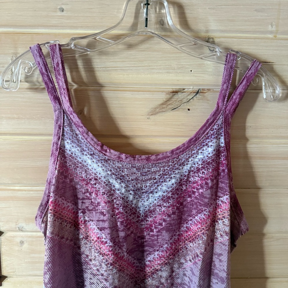 prAna Purple Pink Geometric Print Double-Strap Yoga Tank Top – Size L